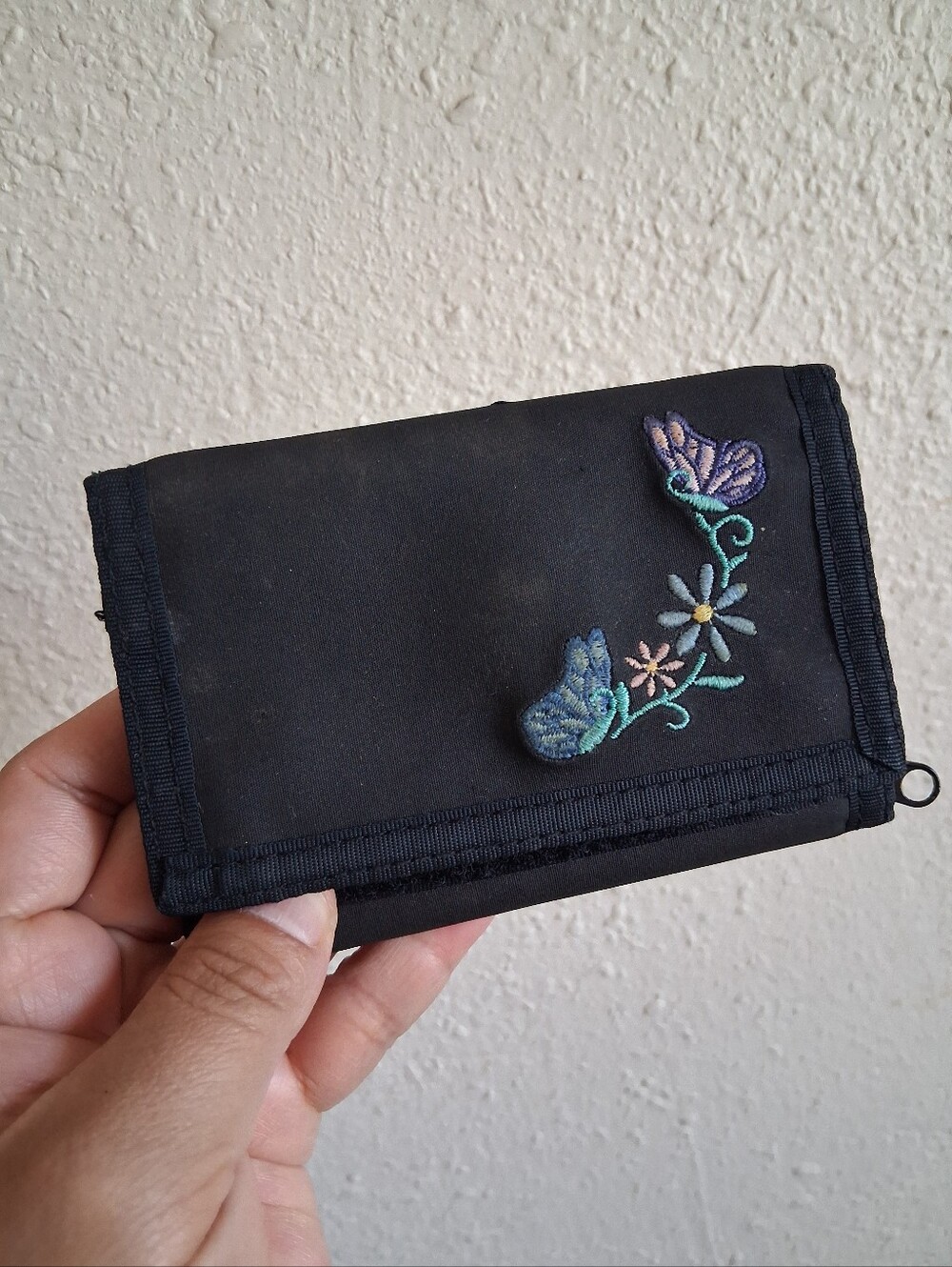 Y2k Butterfly Embroidery Nylon Trifold Wallet
